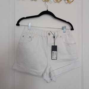 Women's High Waisted White Shorts